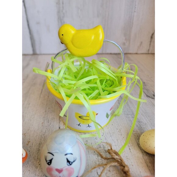 Unique‎ Easter variety basket Bunny eggs home decor set figure - Picture 5 of 11
